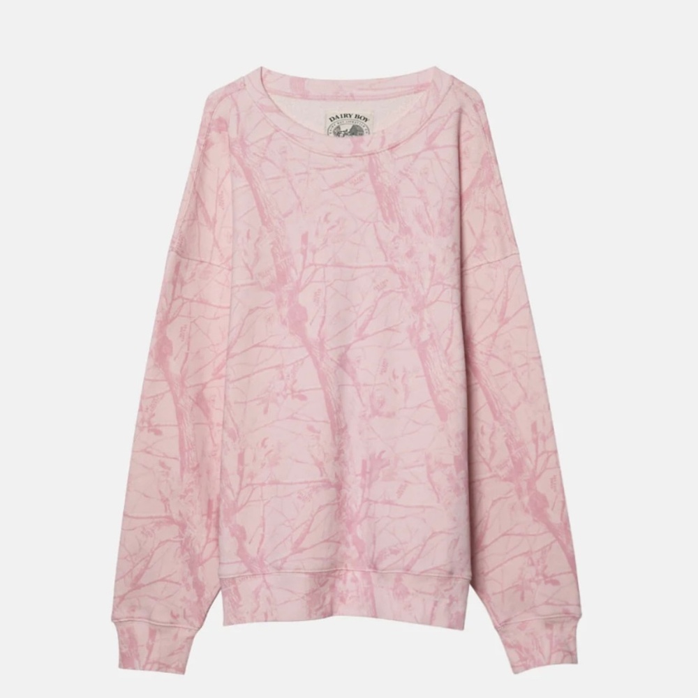 Dairy Boy Bubblegum Camo Crewneck - Pink Puff